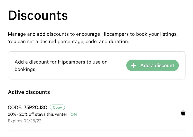 How do I create a discount code? Hipcamp Help